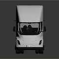 White Electric Semi Truck With Aerodynamic Cab And Black Windows Design 3d model