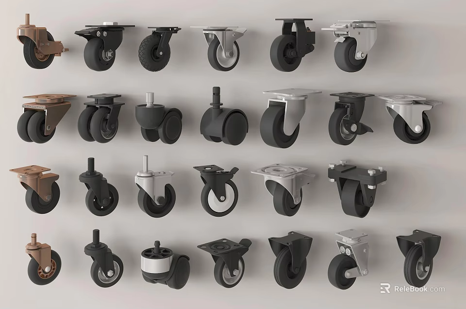 Various Types Of Rubber Tires With Different Sizes Designs And Durable Features 3d model 