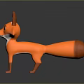 Animated Cartoon Fox Character 3D Model With Orange White Fur Standing Pose 3d model