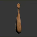 Wooden Lyre Shaped Decorative Ornament With Curved Design For Home Living Room