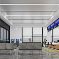 Modern Urban Management Service Hall With Service Windows And Slogan