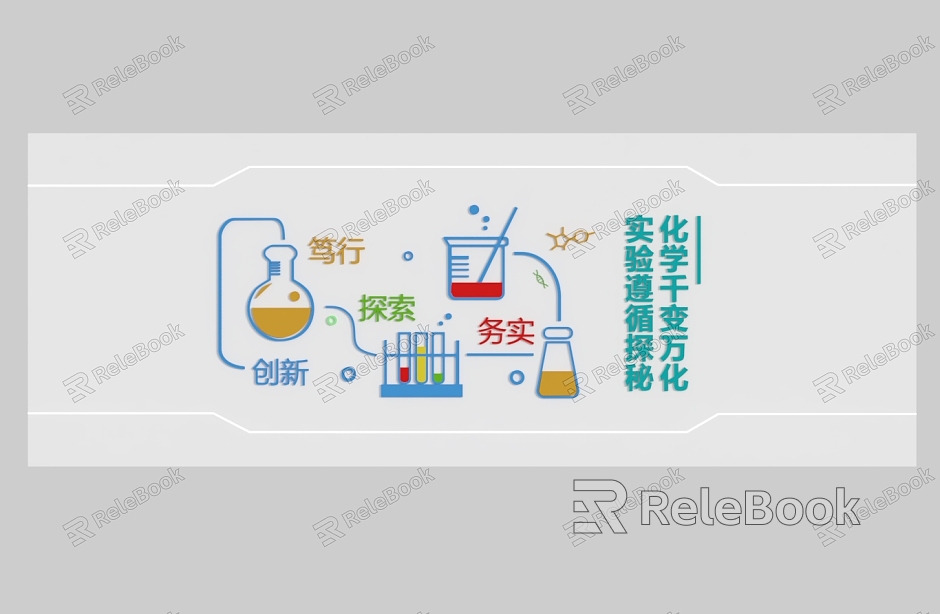 Laboratory Cultural Background Wall Stickers Science Maker model