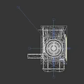 Future Themed Science Center Interior With Circular Platform And Tech Exhibits Blue Accents