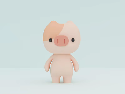 Cartoon Q version of the pig ornaments 3d model Cartoon Q version of the pig ornaments 3d model