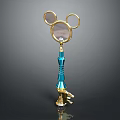 Mickey Mouse Ears Magnifying Glass With Blue Body And Golden Stand Accents