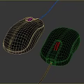 New And Worn Wired Computer Mice Featuring Green LED Lights