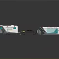 Central Bank Mobile Service Units With White Exterior And Support Vehicle