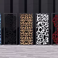 Decorative Laser Cut Room Dividers With Intricate Patterns In Various Colors 3d model