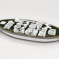Commercial Equipment Oval Tray With White Building Models Display Setup 3d model