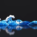 Popular Photo Spot Featuring Blue Waves White Foam Black Background and Reflective Surface