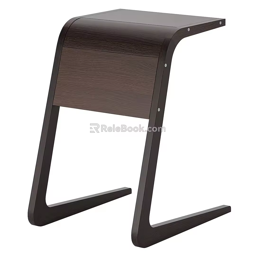 Deep House Nordic Solid Wood Saddle Table Desk 3d model