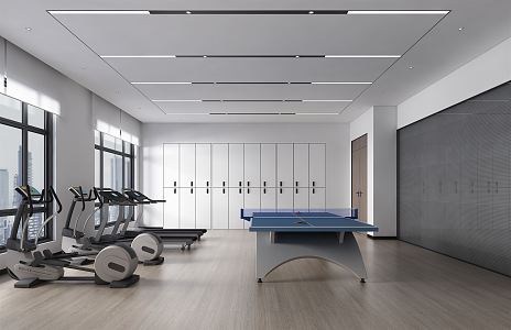 Modern Gym Office Fitness Area 3d model