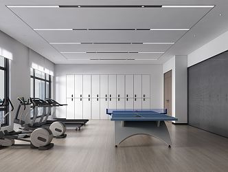 Modern Gym Office Fitness Area 3d model