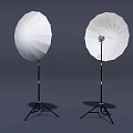 Studio White Umbrella Photography Lighting Kit With Black Tripod Stands 3d model