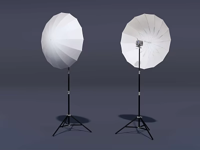 Studio White Umbrella Photography Lighting Kit With Black Tripod Stands 3d model