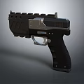 Modern Tactical Pistol With Black Design Accessory Rail Metal Components And Textured Grip