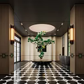 Modern hotel lobby art installation hanging device 3d model