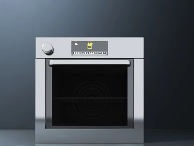 Modern Stainless Steel Kitchen Appliance Oven With Digital Display And Control Panel 3d model