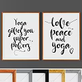 Wooden Framed Yoga Quote Prints With Love Peace Messages And Handwritten Typography