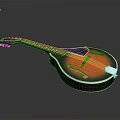 Vintage Mandolin String Instrument With Wooden Body Shiny Finish And Smooth Surface Reflection