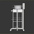 Various Shelving Units With White And Metal Design Multi Tier Storage Mobile Wheels Tray And Double Basin Holders