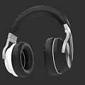 Stylish Black And White Over Ear Headphones With Leather Ear Cushions And Modern Design