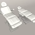 White Leather Recliner Chair With Adjustable Backrest Armrest And Headrest 3d model