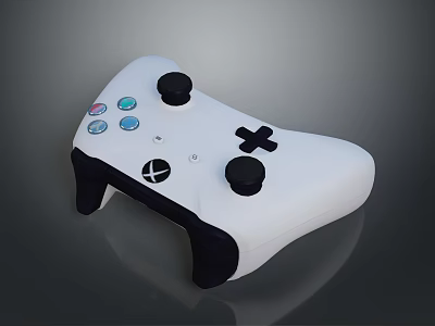 White Xbox Wireless Controller With Analog Sticks And Colorful Buttons Electronics 3d model