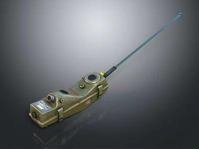 Classic Vintage Metal Doorbell With Green Exterior And Long Antenna Design 3d model