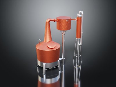 Modern distillation tank machinery processing winery machinery tools 3d model