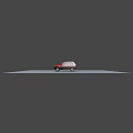 Red Classic Small Car With Black Lower Part And White Wheels 3d model