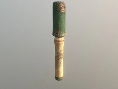 Green Top Beige Bottom Decorative Stick With Textured Surface And Base 3d model