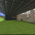 Spacious Interior Space Featuring Large Natural Landscape Screen And Wooden Flooring