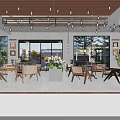 Modern Spacious Cafe Interior With Wooden Accents Cozy Hanging Lights And Comfortable Relaxing Seating Areas
