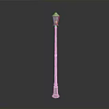 Outdoor Street Lamp With Blue Lampshade And Metal Pole Design