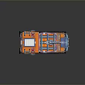 Detailed Orange Military Tank Model with Heavy Duty Tracks and Top Equipment