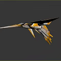 Futuristic Yellow And White Aircraft With Streamlined Geometric Origami Inspired Design