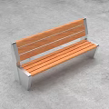 Modern Public Bench With Wooden Slats And Metal Frame For Outdoor Spaces