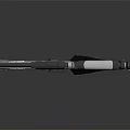 Futuristic Sci-Fi Weapon Featuring Black Body Red Blue Accents Mechanical Design and Advanced Components