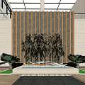 Modern Elevator Hallway Design With Glass Ceiling Large Windows Wooden Flooring And Green Plants