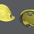 Yellow Safety Helmet External Design And Internal Adjustable Strap Structure 3d model