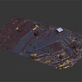 Detailed Blue And Yellow Aerospace Spacecraft Structure Model For Cosmic Exploration Missions