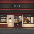 Fruit Store Door Head French Fruit Store Shelf 3d model