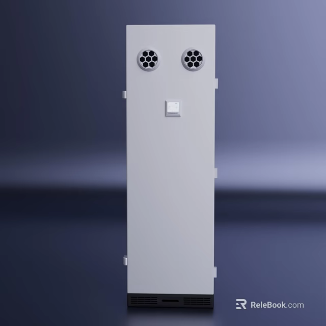 Modern Vertical Air Conditioner Fan Featuring Ventilation Grilles And Control Panel 3d model 