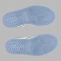 White Gray Air Jordan Low Top Shoes with Nike Swoosh Jumpman Logo Light Blue Sole