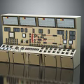 Industrial Control Panel With Multiple Panels Gauges Buttons Switches And Indicators
