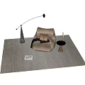 Single person sofa leisure sofa lazy sofa chair floor lamp side table 3d model
