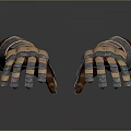 Vintage Metal Armor Gauntlets with Copper Silver Plated Details for Medieval Cosplay