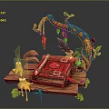 Magic Book Cartoon Book Summoning Book Ancient Book Magic Summoning Book Animation Book 3d model