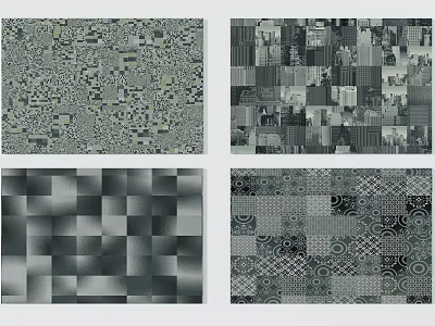 Modern Square Rugs With Abstract Geometric Patterns And Textured Designs 3d model